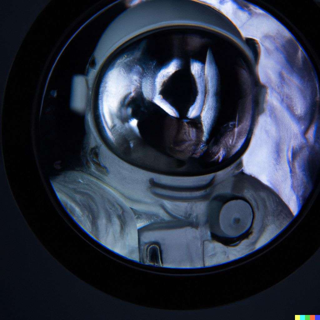 an astronaut, refraction